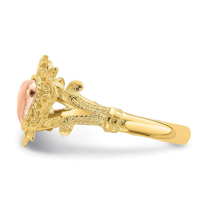 14K Bicolor-Gold Herzring