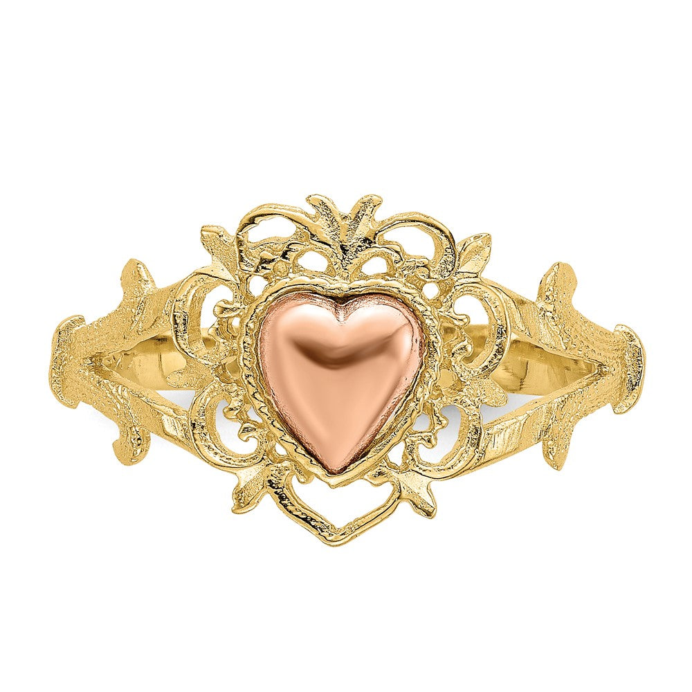 14K Bicolor-Gold Herzring