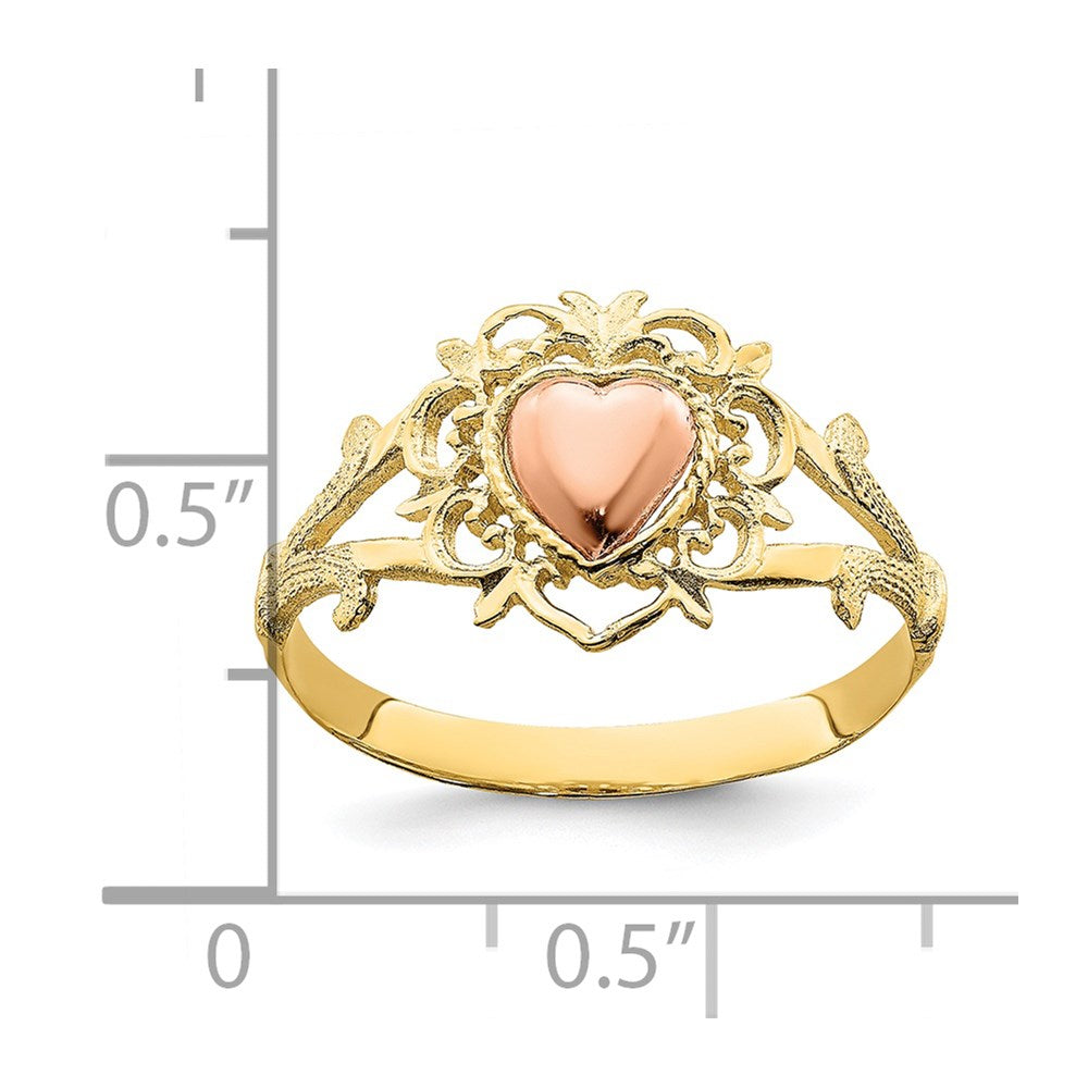 14K Bicolor-Gold Herzring