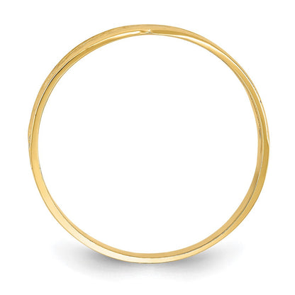 14K Gelbgold und weißes Rhodium poliert Herz-und-X-Ring