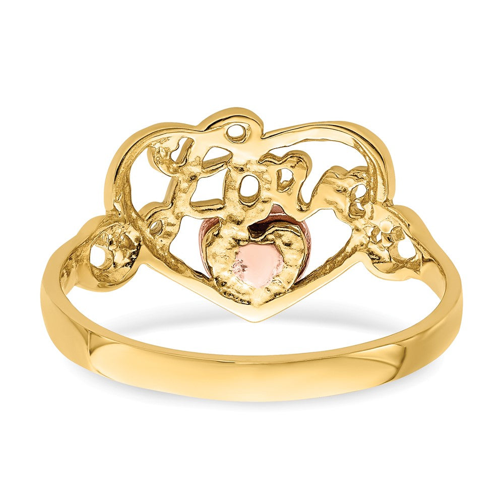 14K Gelb- und Roségold mit Rhodium Liebesherz-Ring