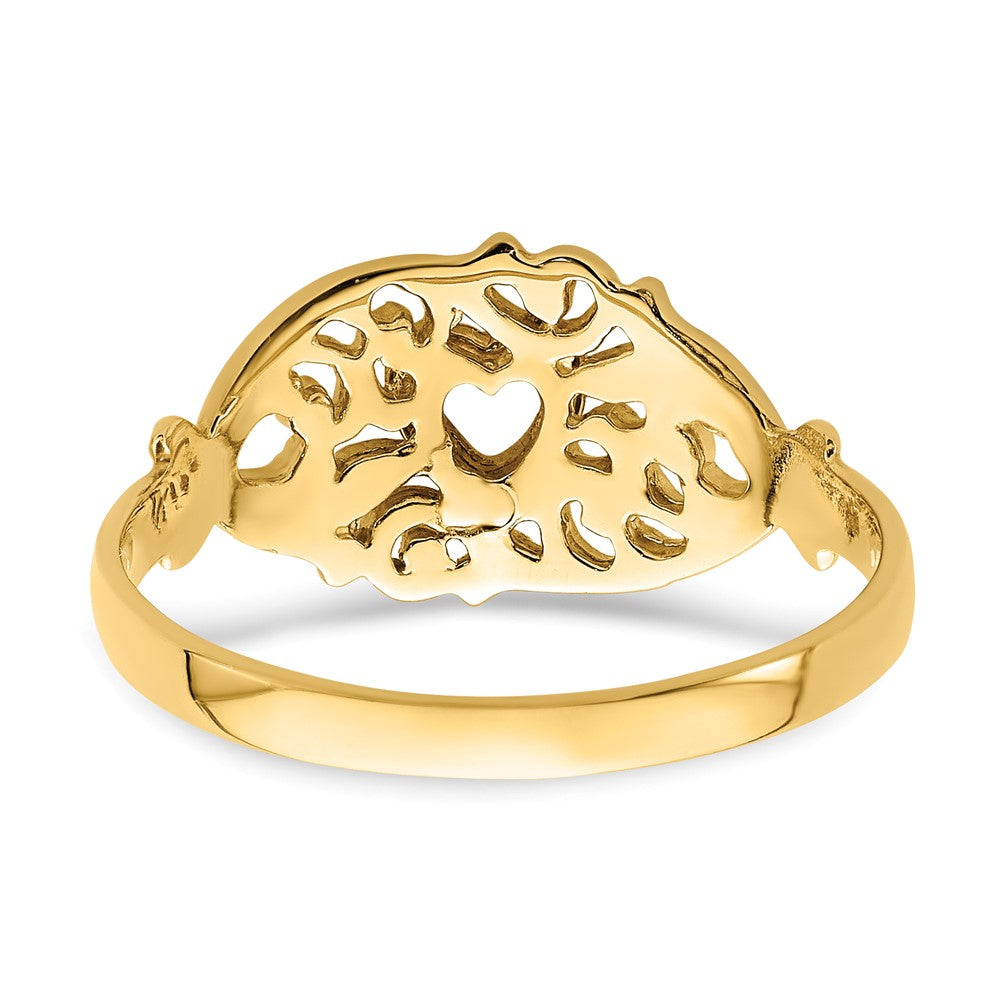 14K Gelb- und Roségold mit Weißrhodium Herzring