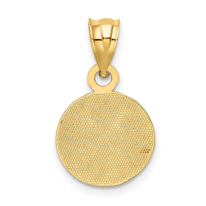 14K Gelbgold Emailliert Fußball Kugel Anhänger