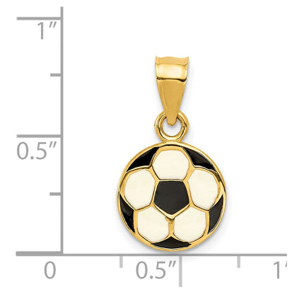 14K Gelbgold Emailliert Fußball Kugel Anhänger