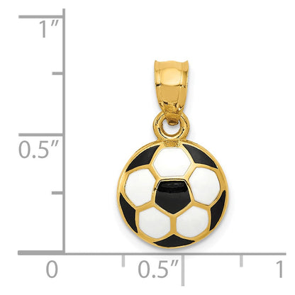 14 Karat Gelbgold Anhänger „Fußball“, emailliert