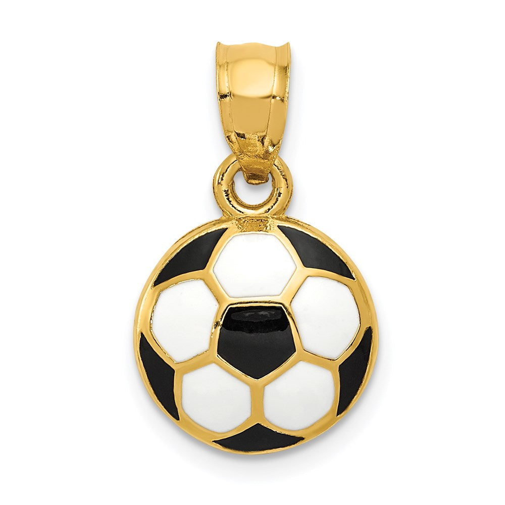 14 Karat Gelbgold Anhänger „Fußball“, emailliert