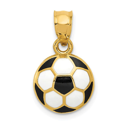 14 Karat Gelbgold Anhänger „Fußball“, emailliert