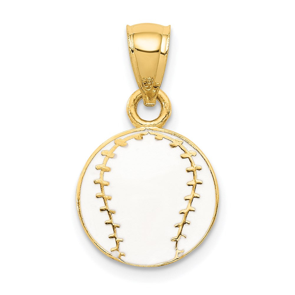 14K Gelbgold Emailliert Baseball Anhänger