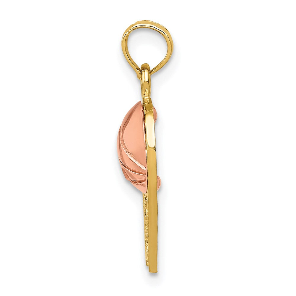 14K Bicolor Basketball Creole mit Kugel Anhänger