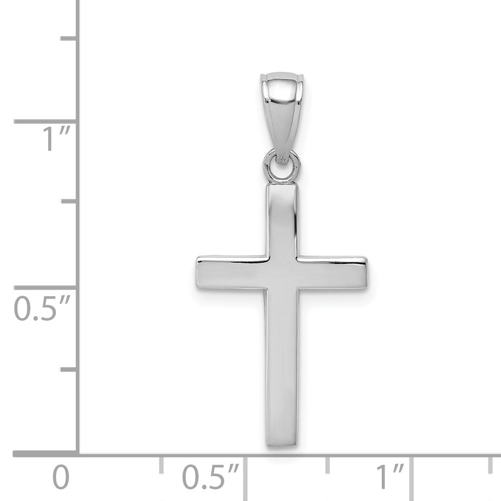 14K Weißgold Facettierter Kreuz-Charm