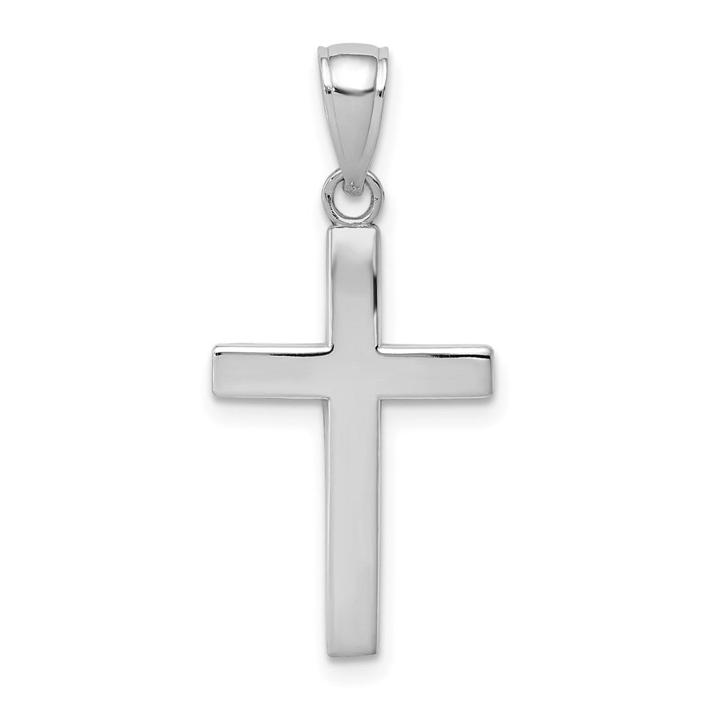 14K Weißgold Facettierter Kreuz-Charm
