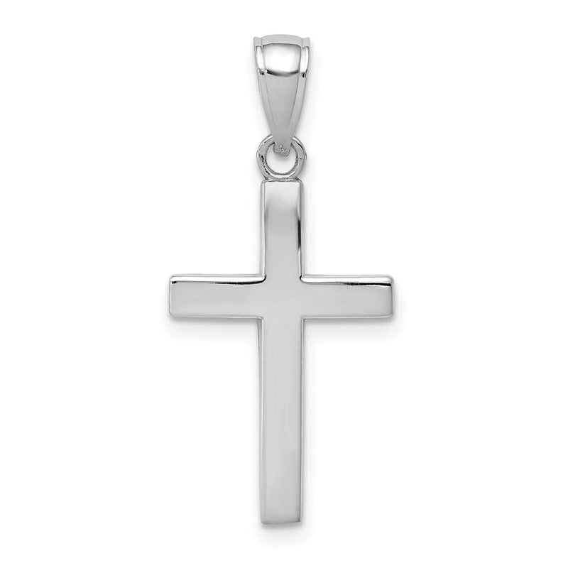 14K Weißgold Facettierter Kreuz-Charm
