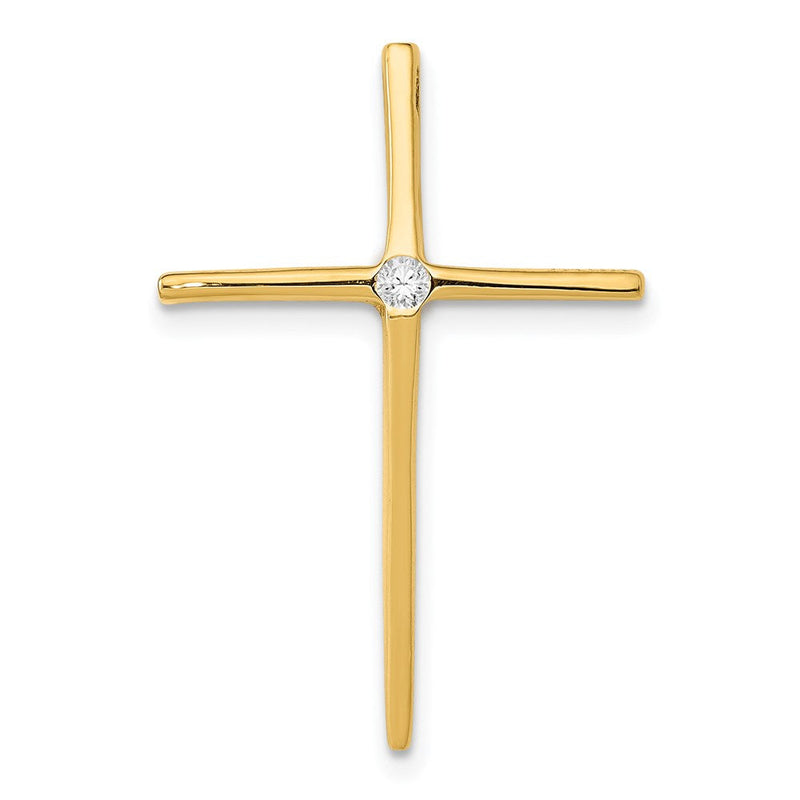14K Gelbgold Diamant Kreuz-Anhänger