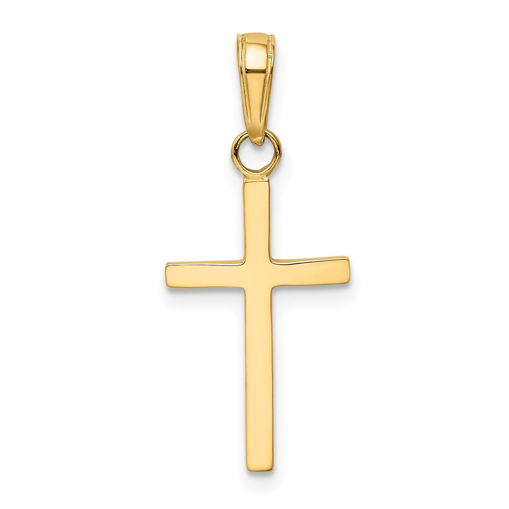 14K Gelbgold Poliert Kreuz Anhänger