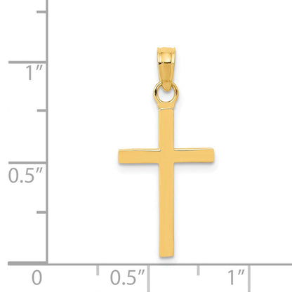 14K Gelbgold Poliert Kreuz Anhänger