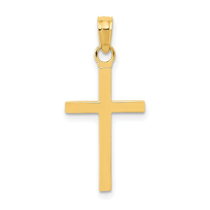 14K Gelbgold Poliert Kreuz Anhänger