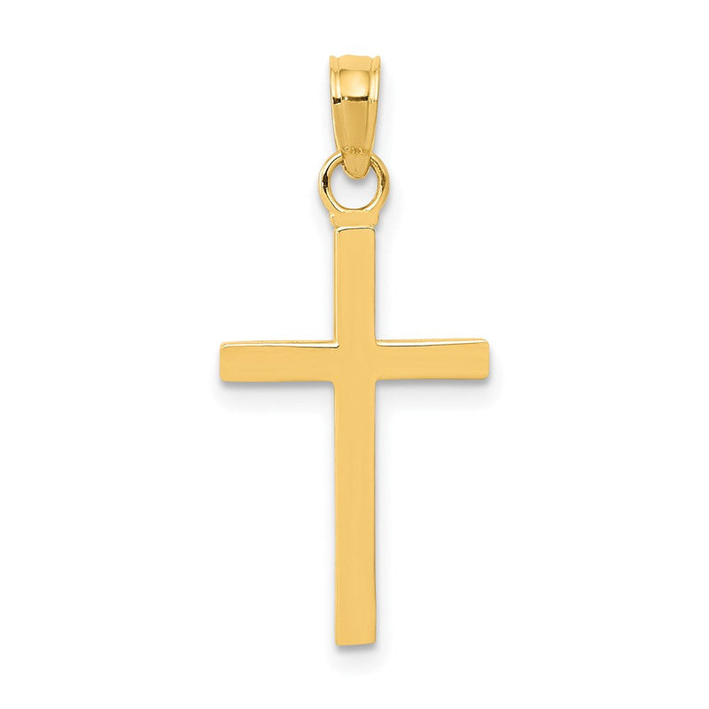 14K Gelbgold Poliert Kreuz Anhänger