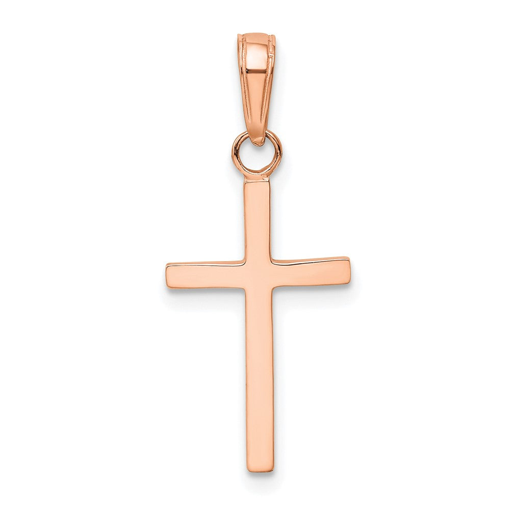 14K Roségold Poliert Kreuz Anhänger