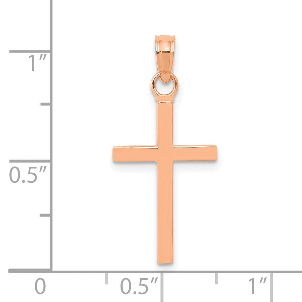 14K Roségold Poliert Kreuz Anhänger