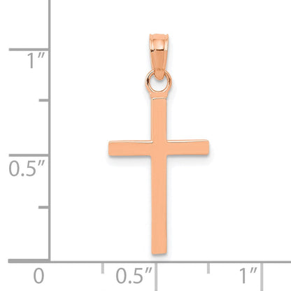 14K Roségold Poliert Kreuz Anhänger