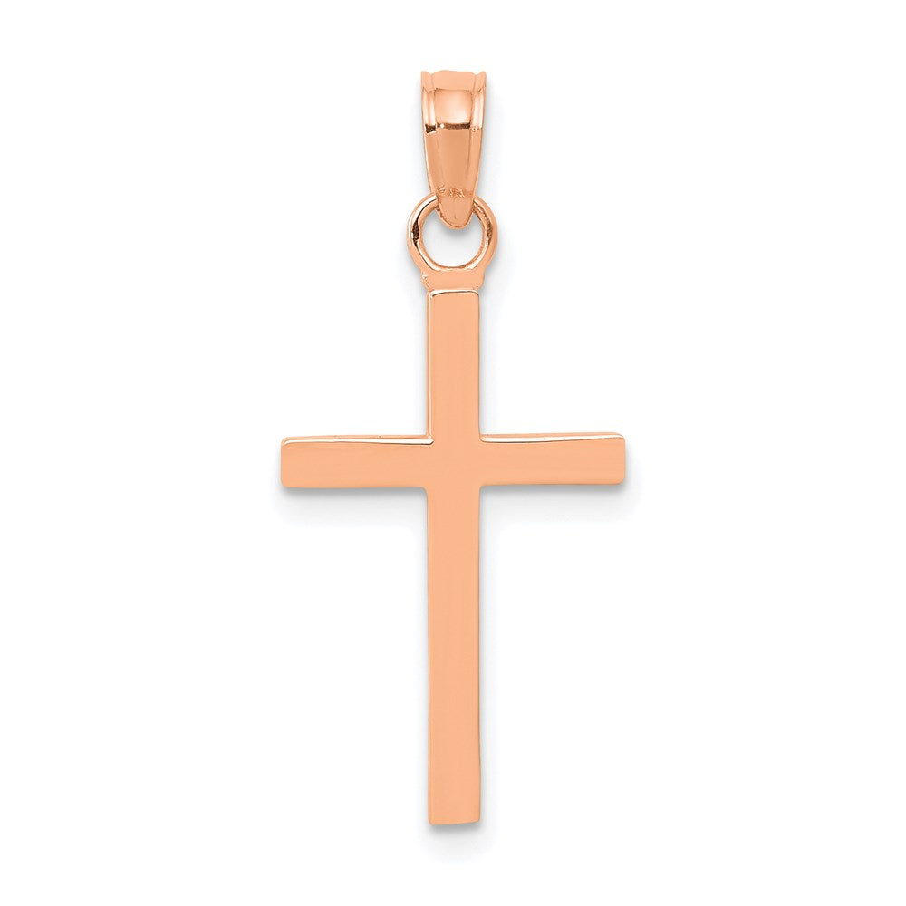 14K Roségold Poliert Kreuz Anhänger