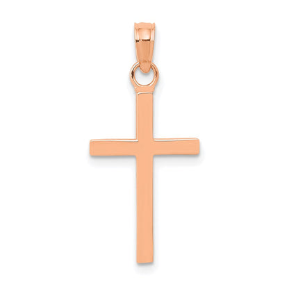 14K Roségold Poliert Kreuz Anhänger