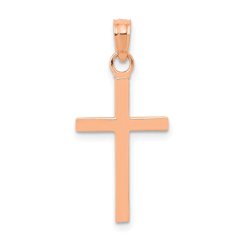 14K Roségold Poliert Kreuz Anhänger