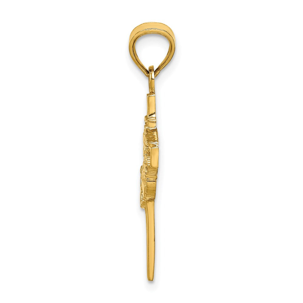14K Gelbgold Marine-Corps-Kreuz-Anhänger