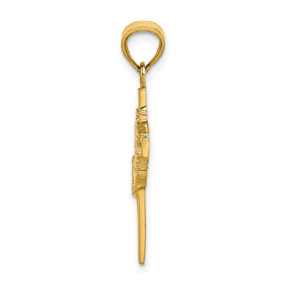 14K Gelbgold Marine-Corps-Kreuz-Anhänger