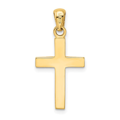 14K Gelb- und Rhodiumgold-Kreuzanhänger mit Rhodium
