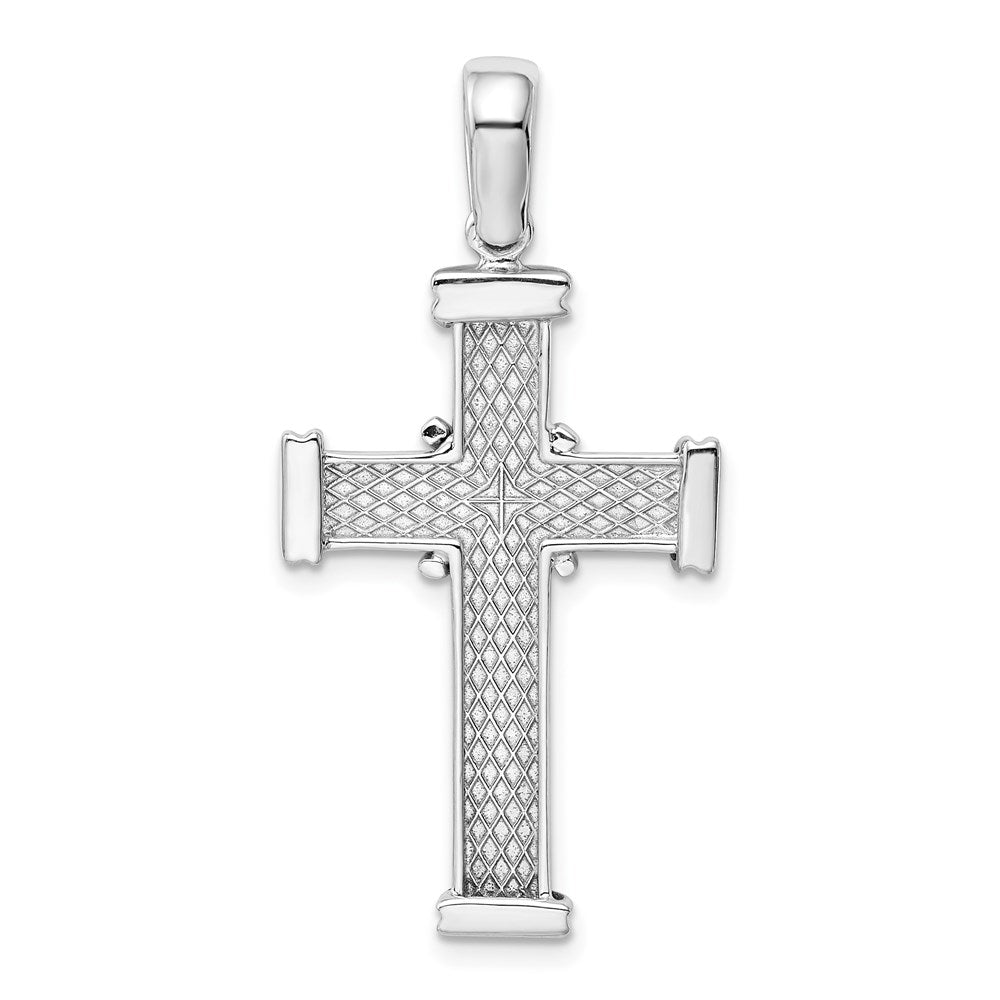 14K Weißgold Lateinisches Kreuz Anhänger