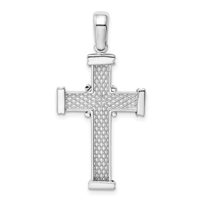 14K Weißgold Lateinisches Kreuz Anhänger