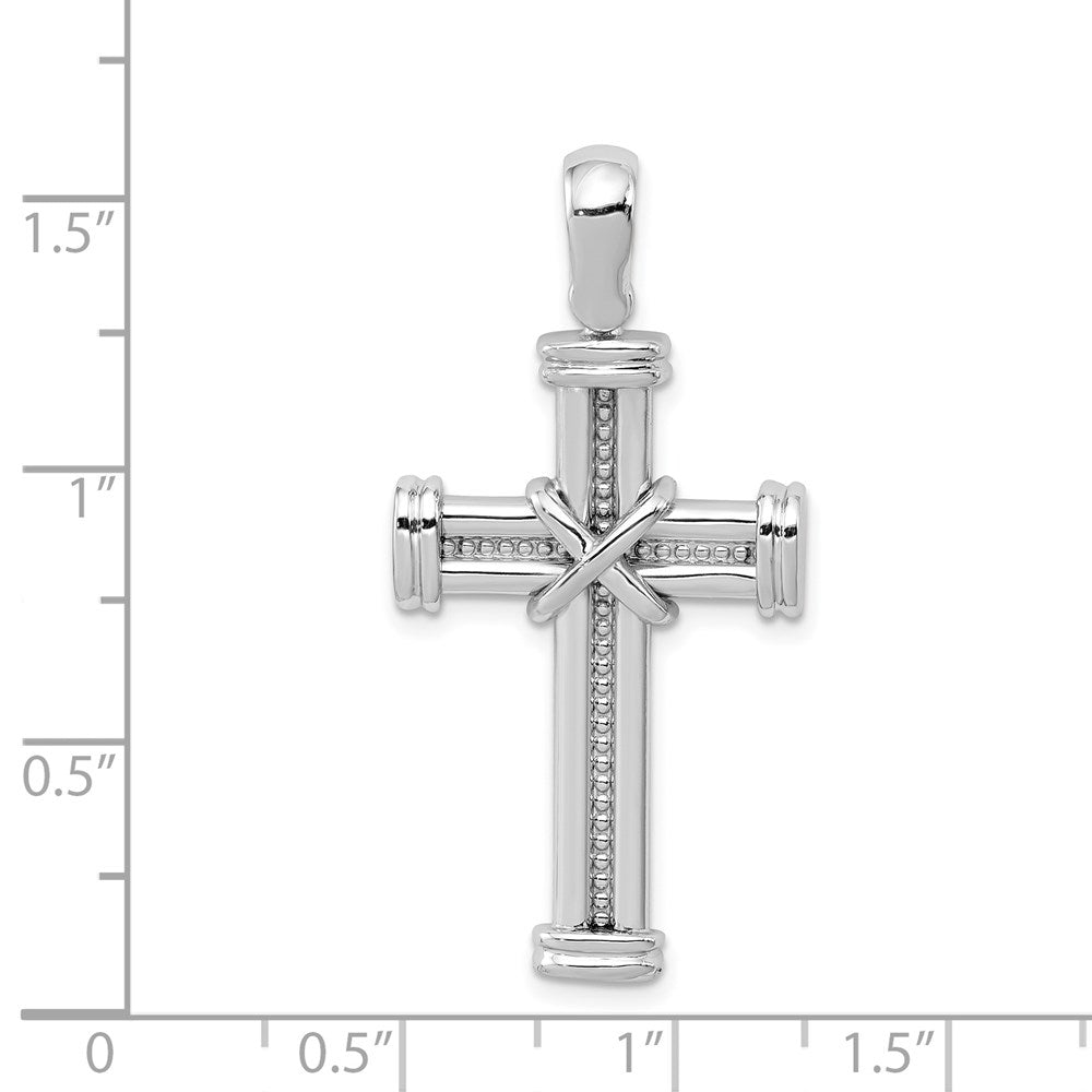 14K Weißgold Lateinisches Kreuz Anhänger