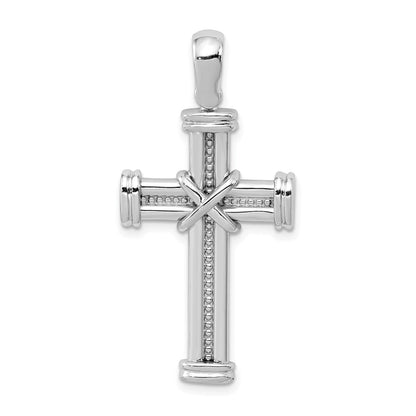 14K Weißgold Lateinisches Kreuz Anhänger