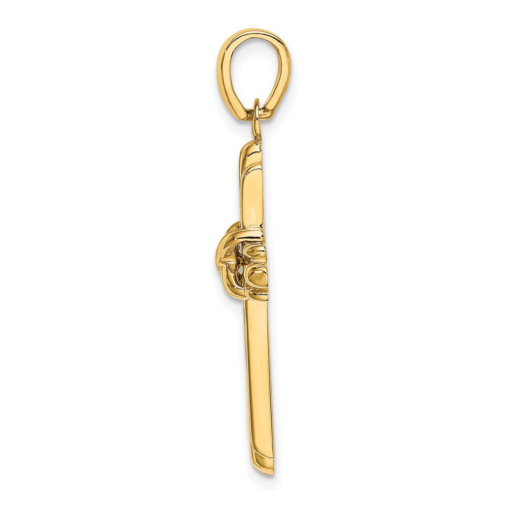 14K Gelbgold Polierter Kreuz-Charm