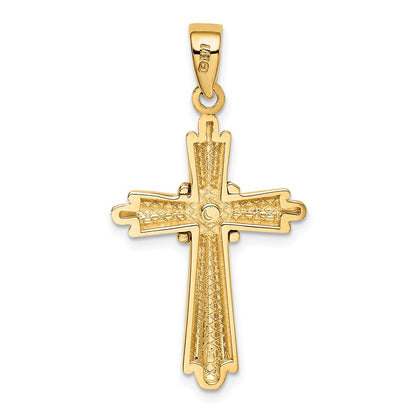14K Gelbgold Polierter Kreuz-Charm