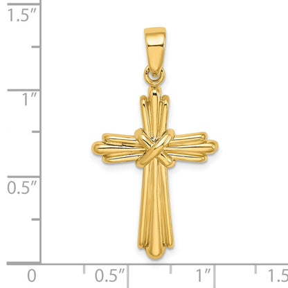 14K Gelbgold Polierter Kreuz-Charm