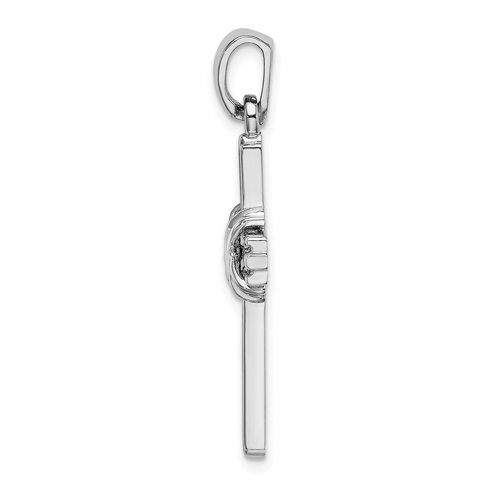 14K Weißgold Passion-Kreuz-Anhänger