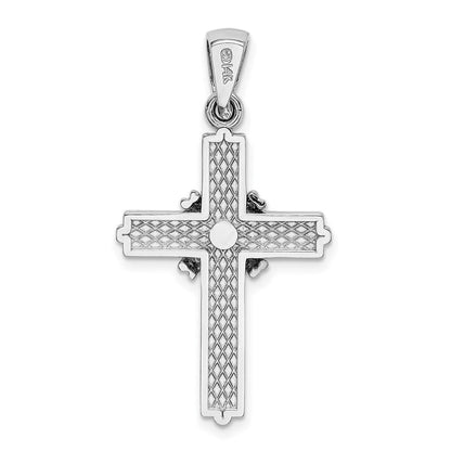 14K Weißgold Passion-Kreuz-Anhänger