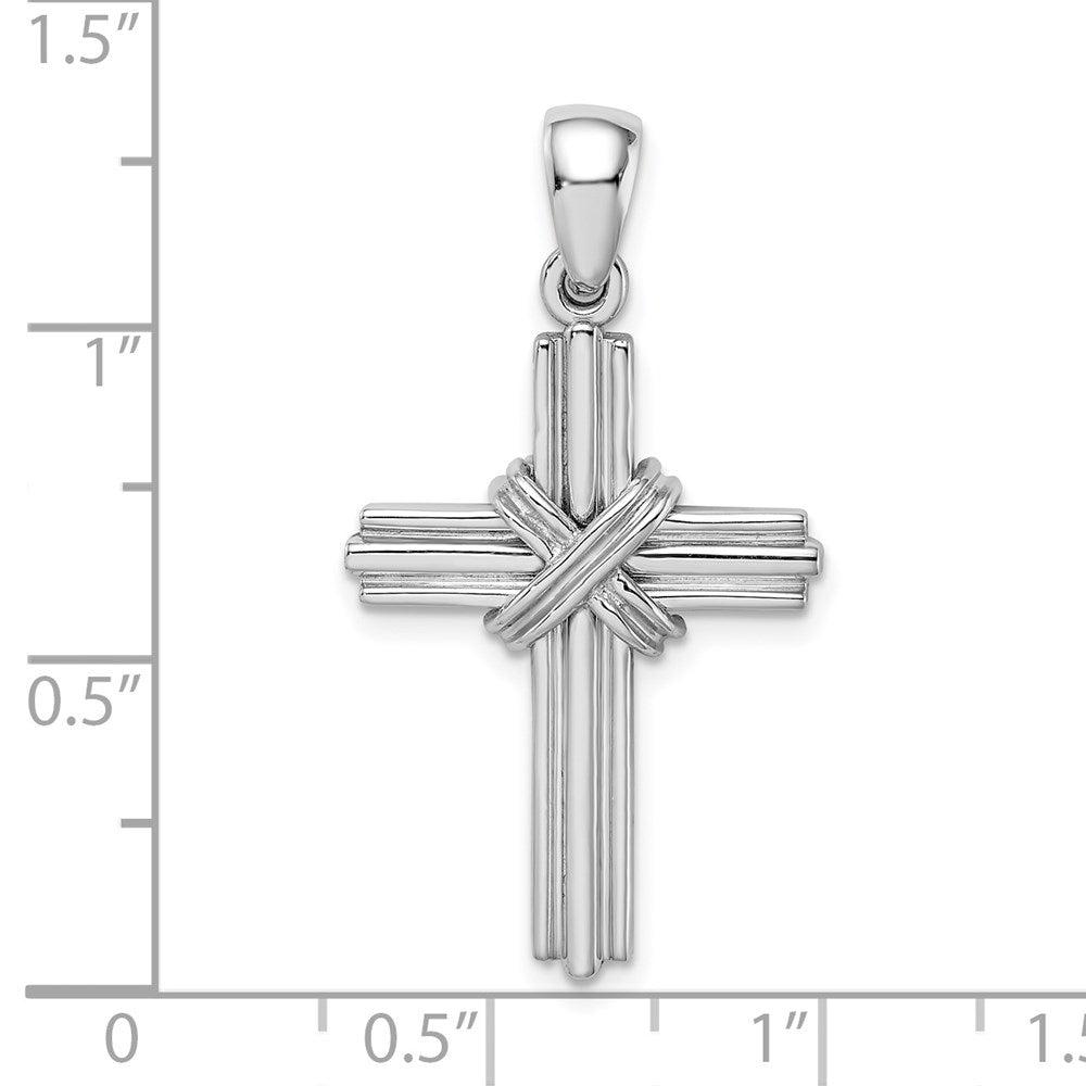 14K Weißgold Passion-Kreuz-Anhänger