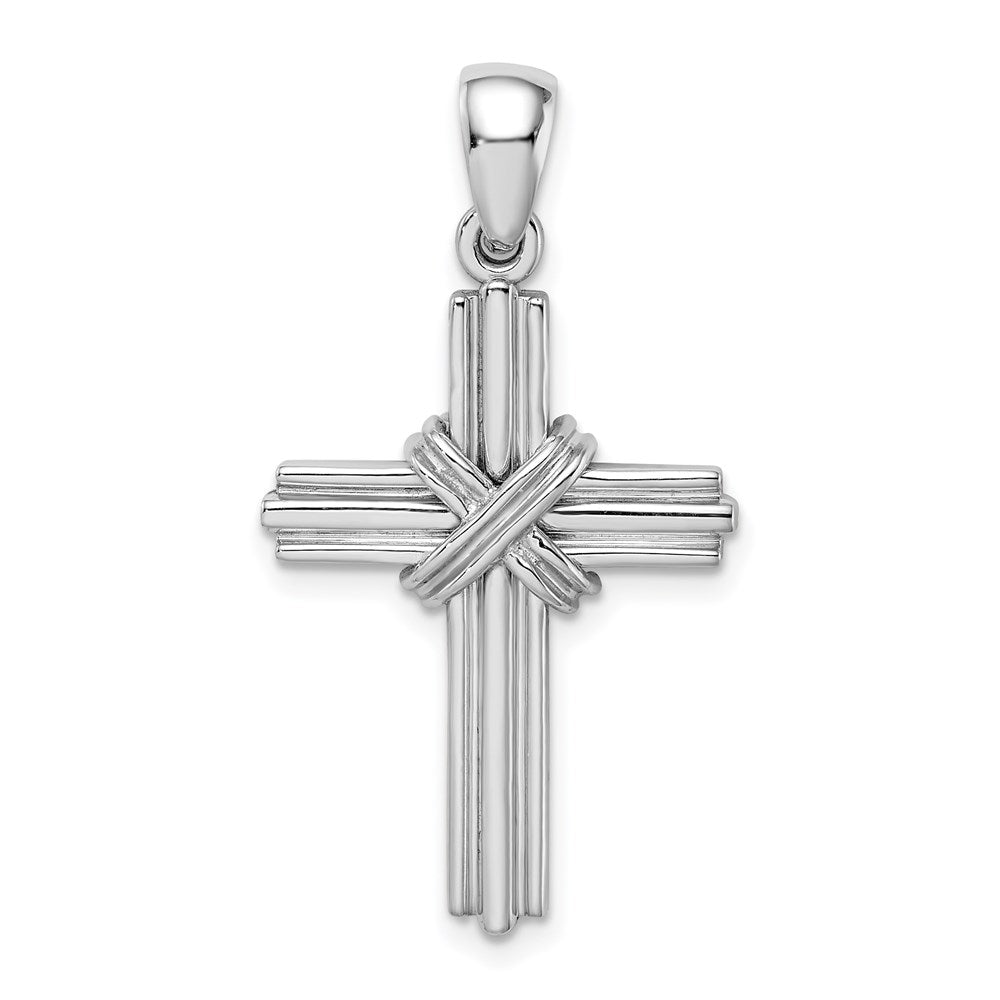 14K Weißgold Passion-Kreuz-Anhänger