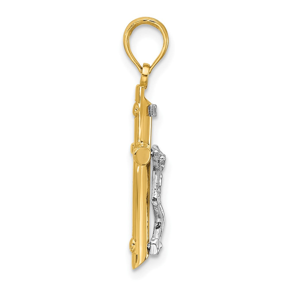 14K Bicolor Inri Hohl Kruzifix Charm