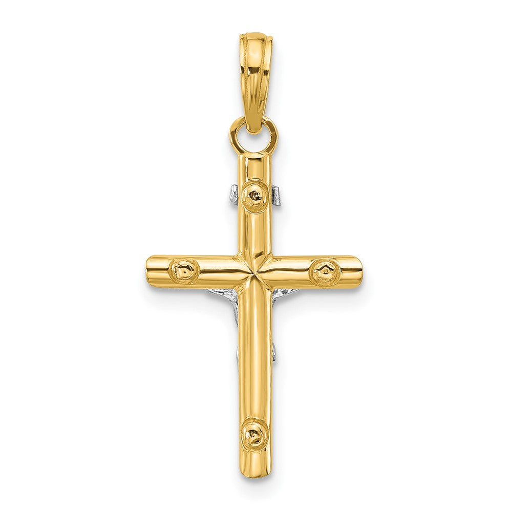 14K Bicolor Inri Hohl Kruzifix Charm