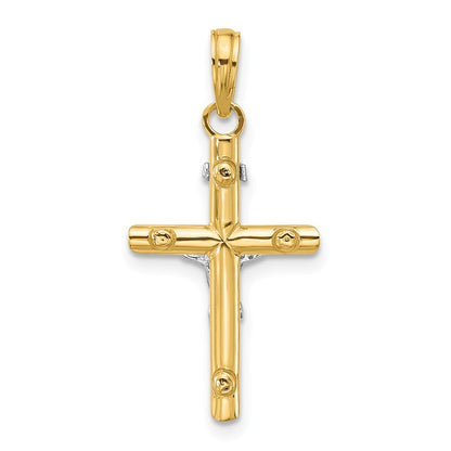 14K Bicolor Inri Hohl Kruzifix Charm