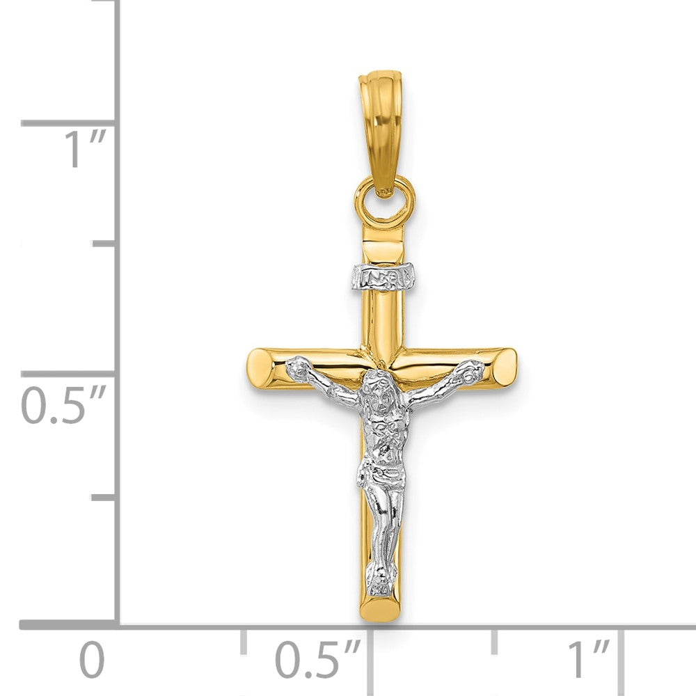 14K Bicolor Inri Hohl Kruzifix Charm