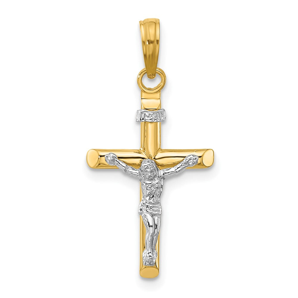 14K Bicolor Inri Hohl Kruzifix Charm