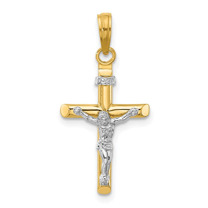 14K Bicolor Inri Hohl Kruzifix Charm