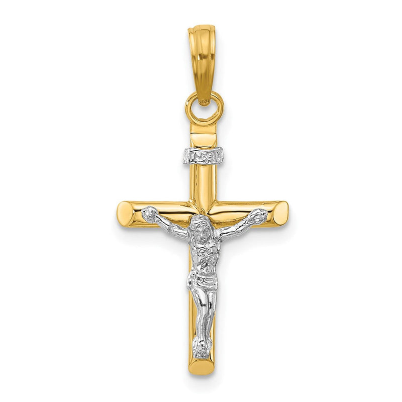 14K Bicolor Inri Hohl Kruzifix Charm
