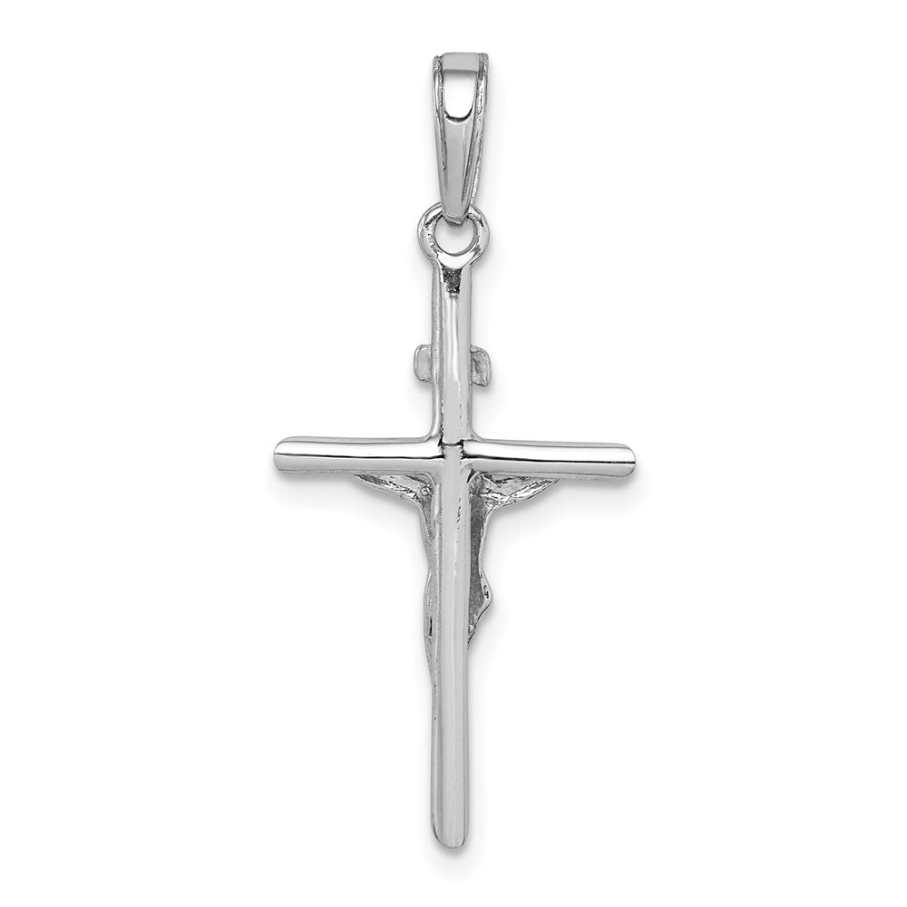14K Weißgold INRI-Kruzifix-Anhänger