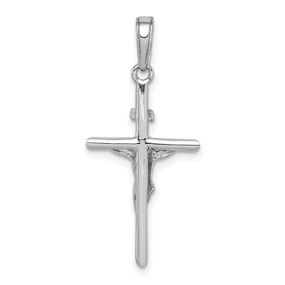 14K Weißgold INRI-Kruzifix-Anhänger
